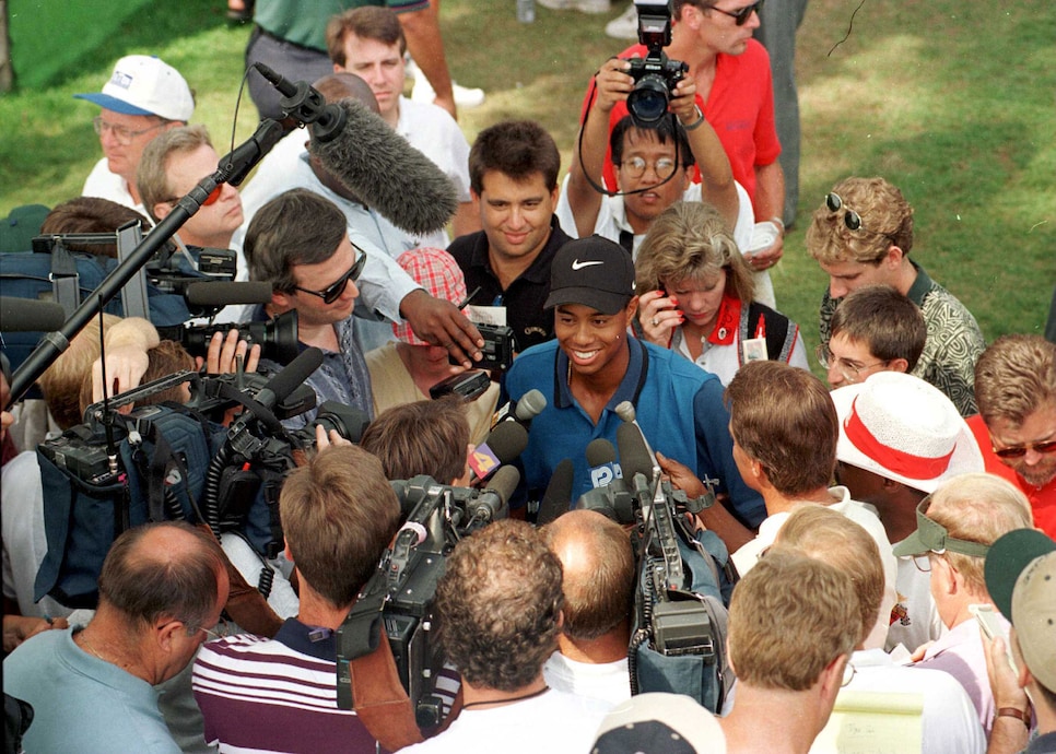/content/dam/images/golfdigest/fullset/2025/3/tiger-woods-scrum-interview.jpg